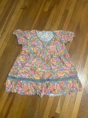 RUSTTYDUSTTY 2XL Floral Boho dress | Cottagecore Ruffle Blouse